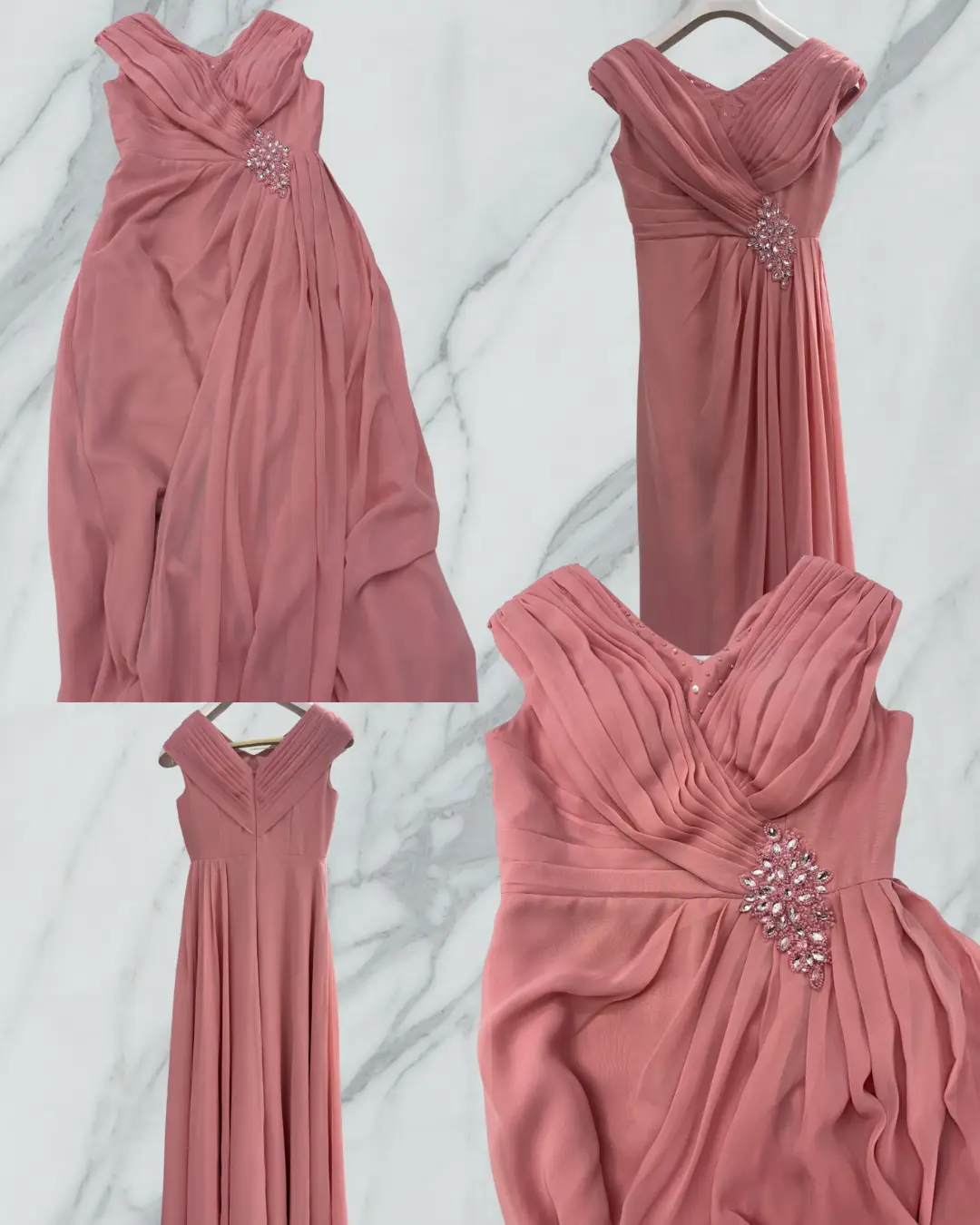 The dress was altered to suit the client’s height by shortening the triple-layer hem and adjusting the armholes and front neckline | Sewing Solutions Studio Adelaide