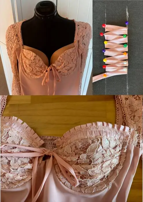 The bust area was adjusted for better coverage with a handmade decorative trim | Sewing Solutions Studio Adelaide